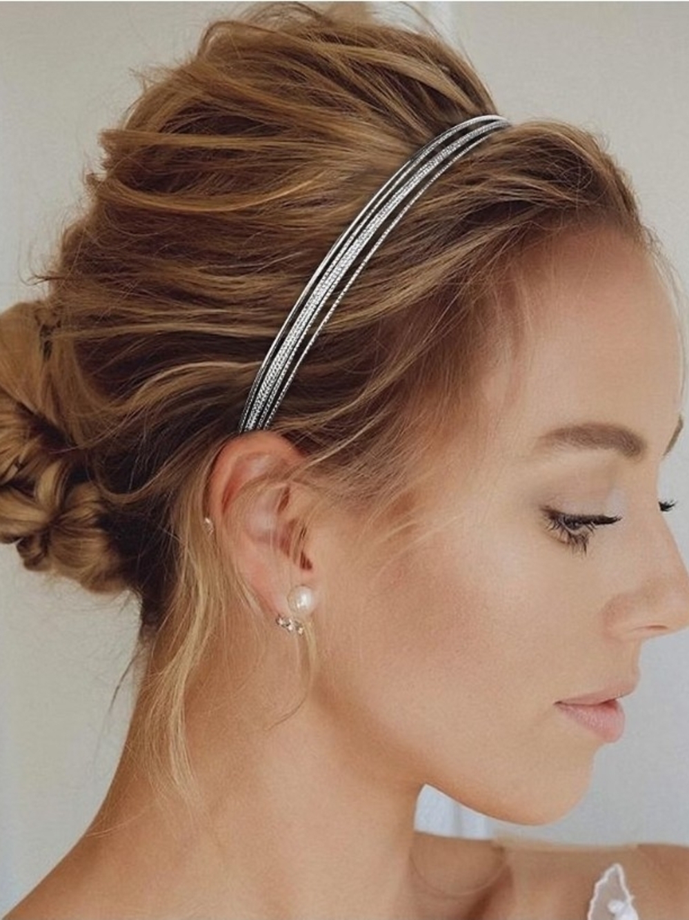 Silver Multi-Layered Row Metallic Headband - Women Accessories BNIB